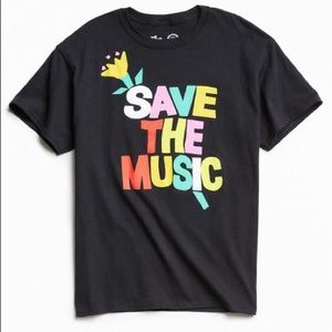 Urban Outfitters Save The Music Black T-Shirt